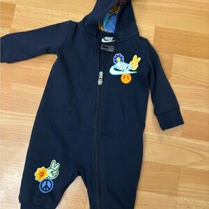 Nike Navy Kids Footie with Fun Patches